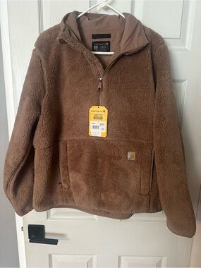 Carhartt womens Brown Sherpa Puffer Pullover Jacket